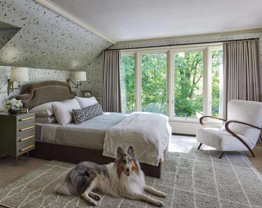Collected Lodge primary bedroom after, designed by Kimberly Knight of Twig and Trove Interiors