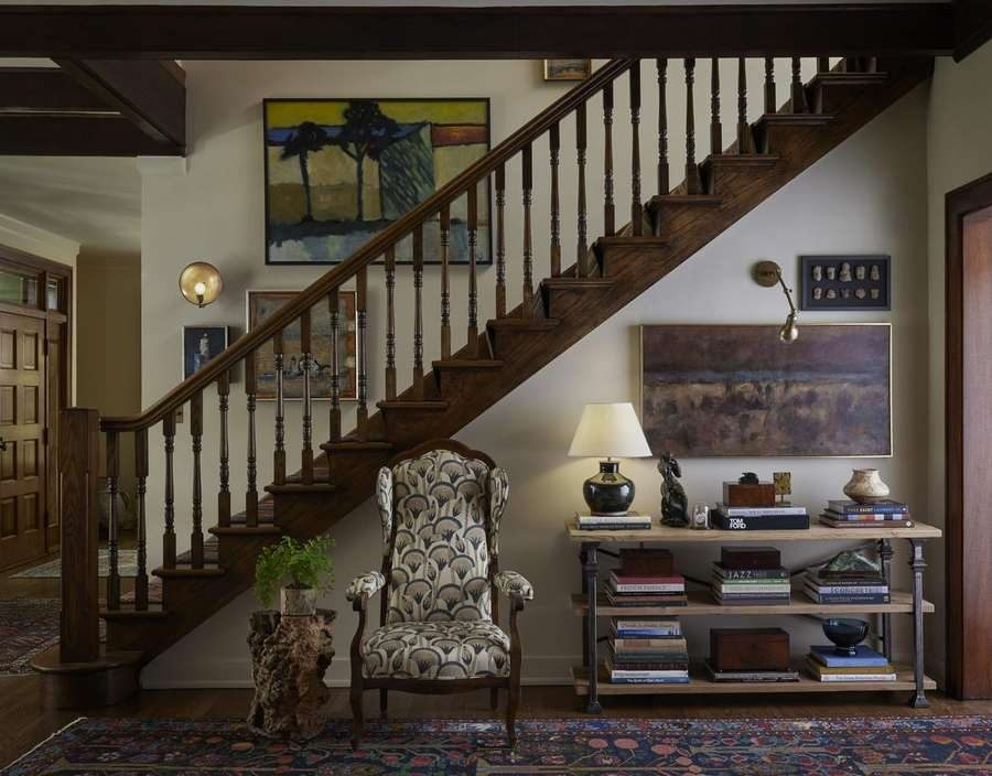 Collected Lodge stairwell after, designed by Kimberly Knight of Twig and Trove Interiors