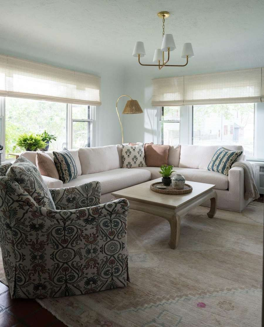 Shorewood Classic sunroom after, designed by Kimberly Knight of Twig and Trove Interiors